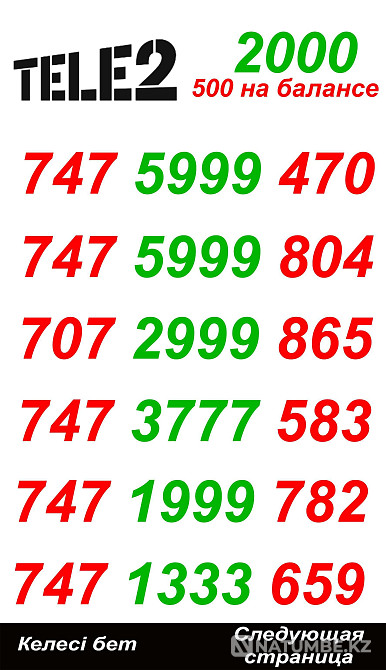 GSM Numbers Tele2 Almaty - photo 2