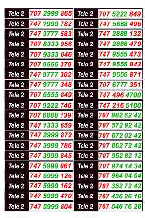 GSM Номера Билайн и Теле 2. Алматы