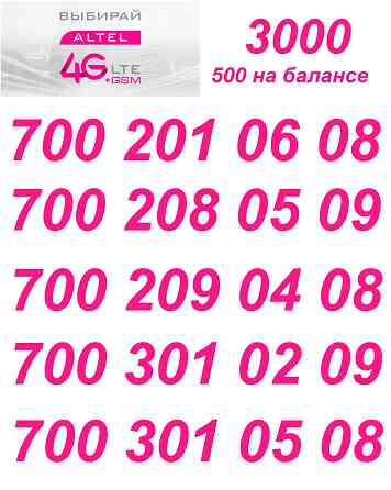 GSM Номера. Сим карты Алтел  Алматы