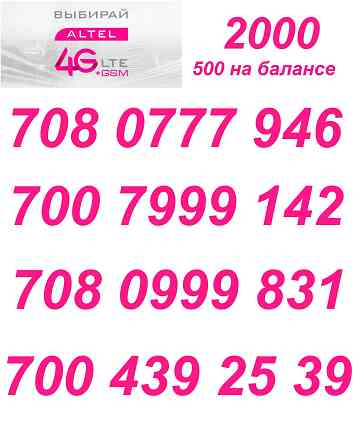 GSM Номера. Сим карты Алтел  Алматы