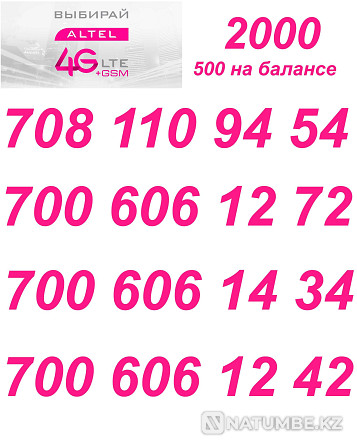 GSM нөмірлері. Altel SIM карталары  Алматы - изображение 2