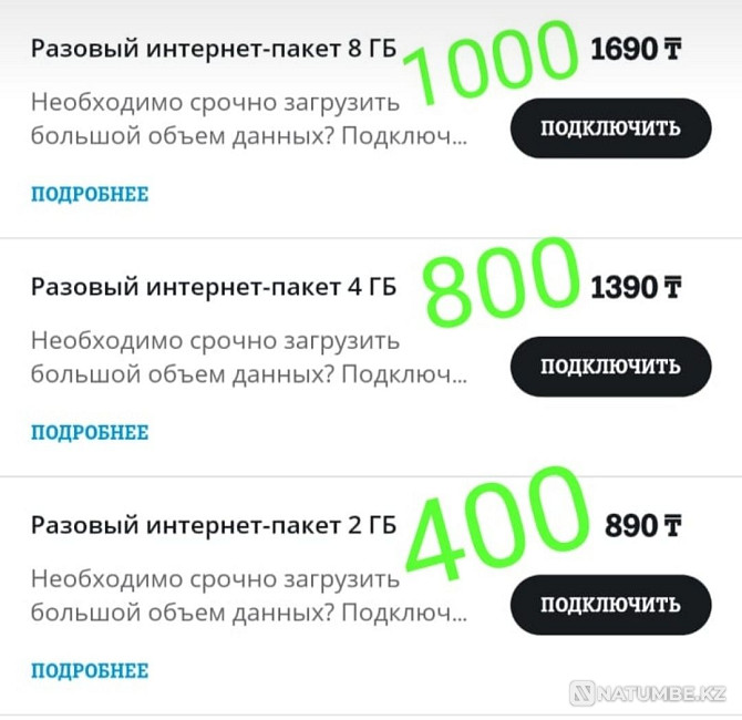 Selling gigabytes and minutes TV 2 Almaty - photo 1