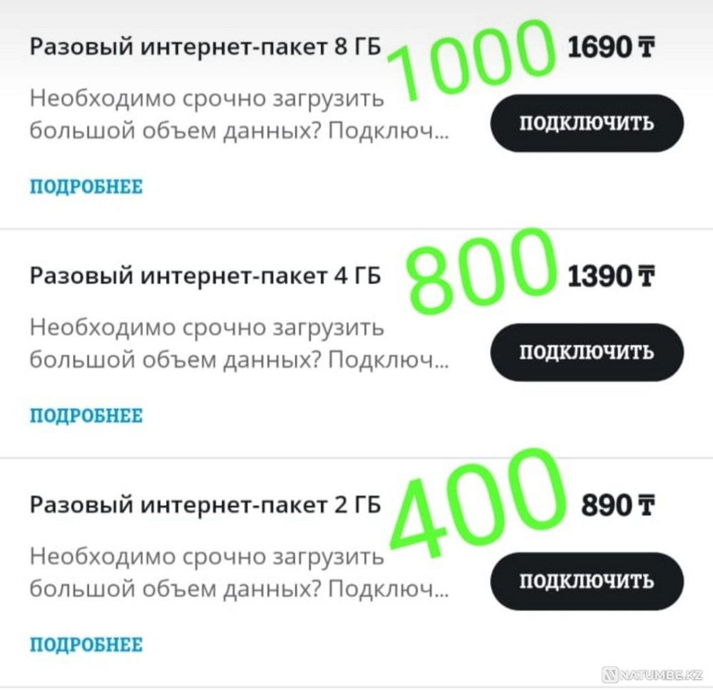 Selling gigabytes and minutes TV 2 Almaty - photo 1