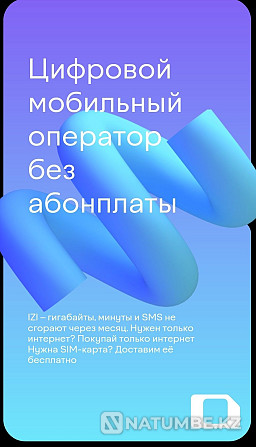 PAMMCX промо-кодын пайдалана отырып, 40 гигабайтқа дейінгі бонусы бар SIM CARDS IZI  Алматы - изображение 1