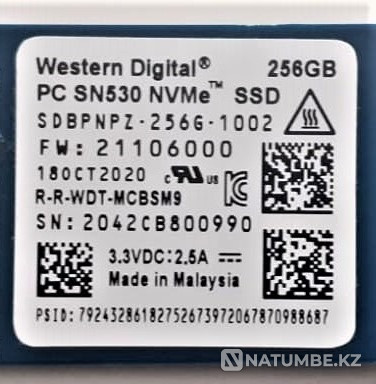 SSD Western Digital SDBPNPZ-256GB NVMe Костанай - изображение 2