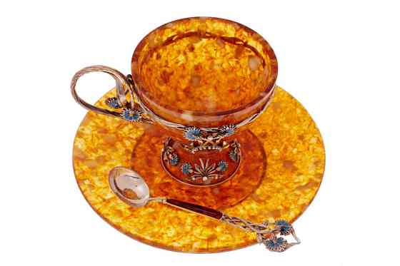 Чайный набор "Василек" из янтаря Москва