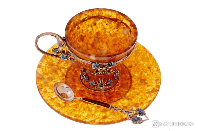Чайный набор "Василек" из янтаря Москва - изображение 3