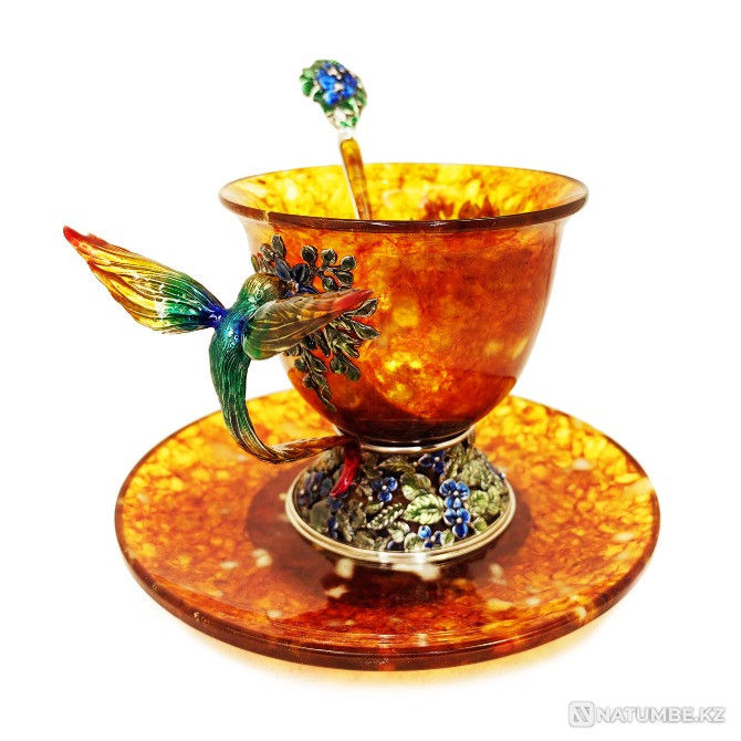 Чайный набор "Колибри" из янтаря Москва - изображение 3