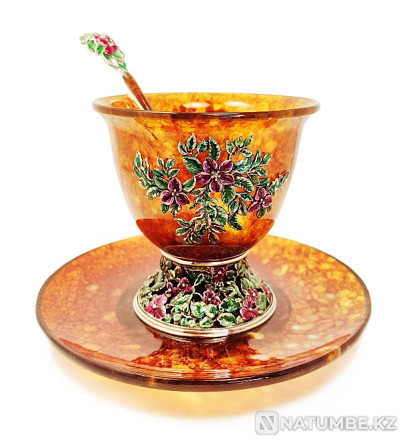 Чайный набор "Колибри" из янтаря Москва - изображение 2