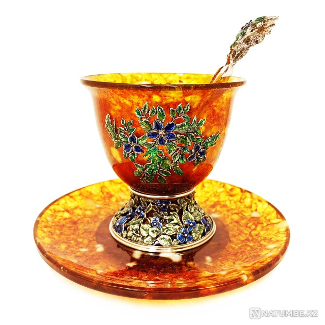 Чайный набор "Колибри" из янтаря Москва - изображение 4