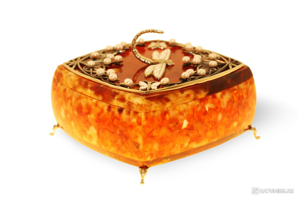 Шкатулка "Стрекоза" из янтаря Москва - изображение 1