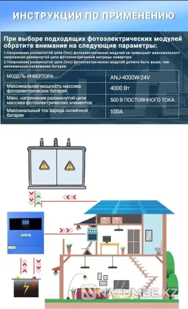 Inverter (UPS) ANENJI 4000W 24V Wi-Fi Almaty - photo 6