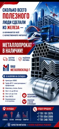 Металлопрокат оптом и в розницу Алматы