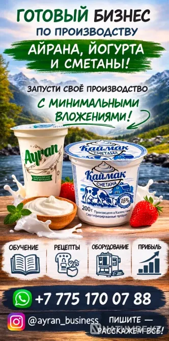 Готовый бизнес под ключ: производство йо Алматы - изображение 1