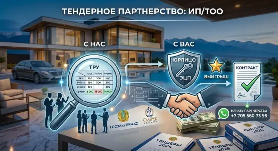 Ищу партнеров с ИП/ТОО для тендеров Атырау