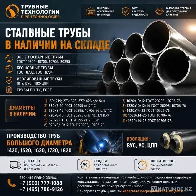 Единственный поставщик с полным размерным рядом труб Атырау - изображение 1