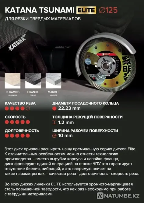 Алмазный отрезной диск-KATANA TSUNAMI ELITE Алматы - изображение 2