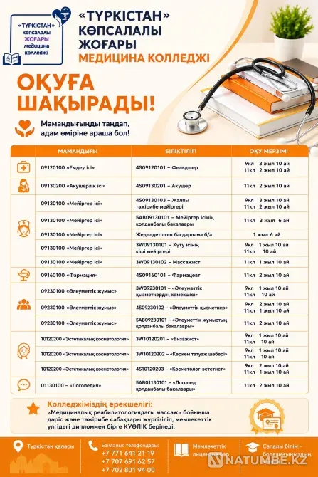 «Түркістан» көпсалалы жоғары медицина колледжі Туркестан - изображение 2